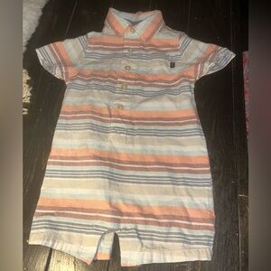 Oshkosh Infant Boys Sz12M~ Coastal Stripes One Piece Outfit cotton